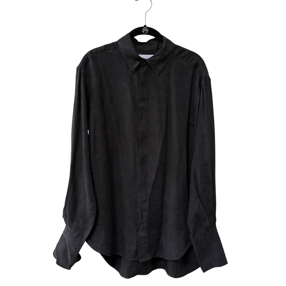 NWT Self Contrast Womens Rumi Cut Out Back Yolk Shirt Black Size S
